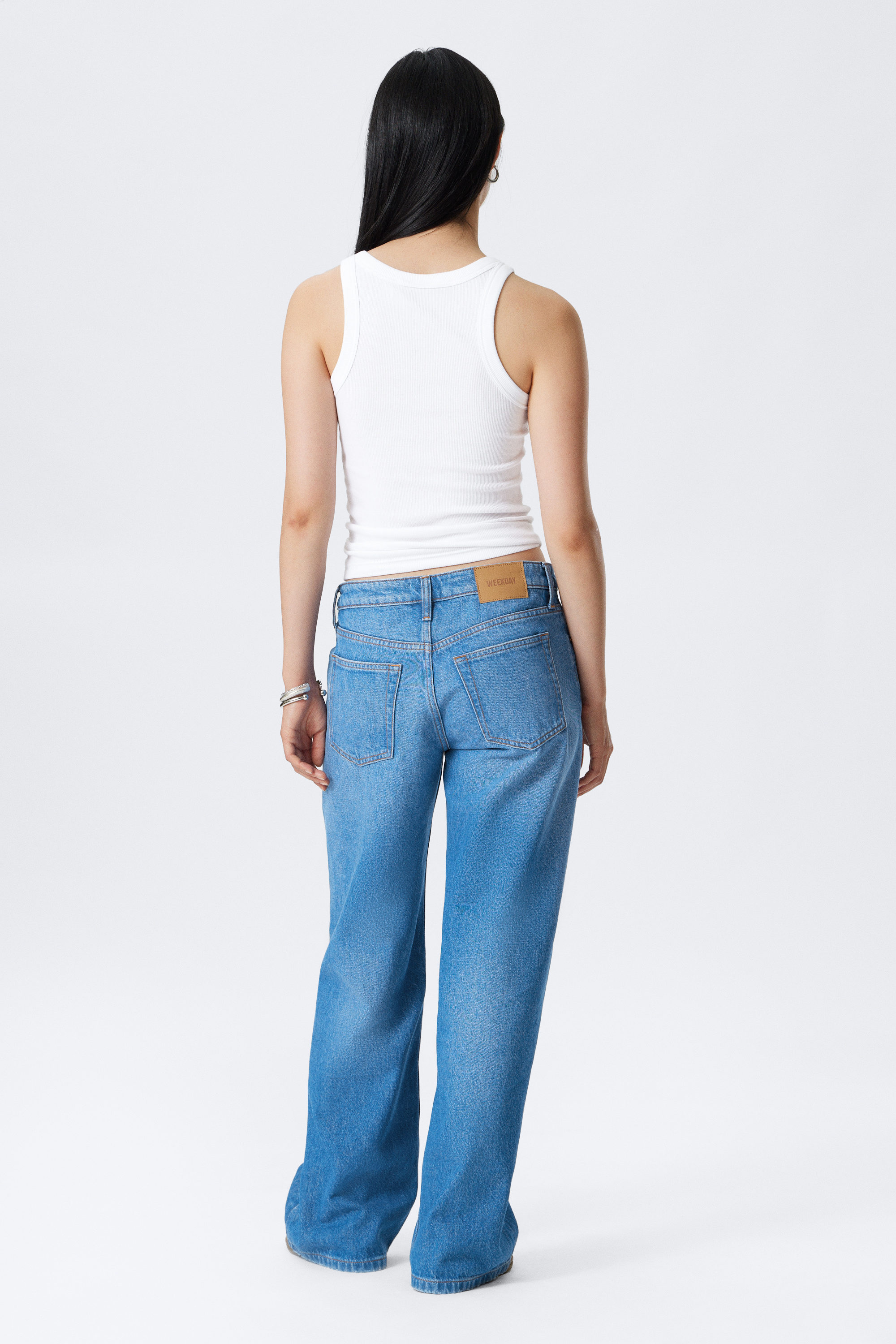 Kallithea Blue - Medium Blue - Imoo Low Rise Loose Wide Leg Jeans - 3