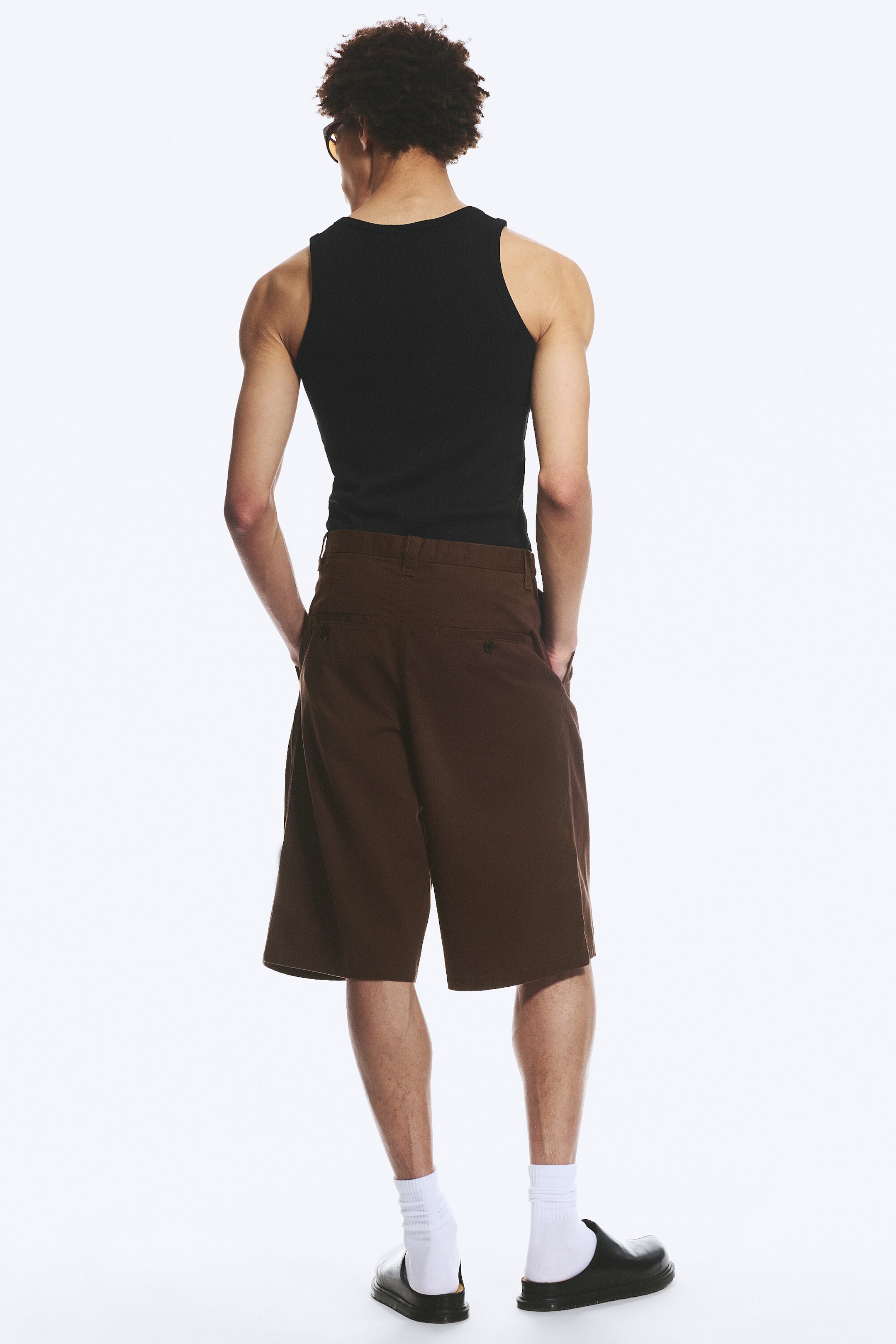 Mørkebrun - Chinoshorts i bomull - 3