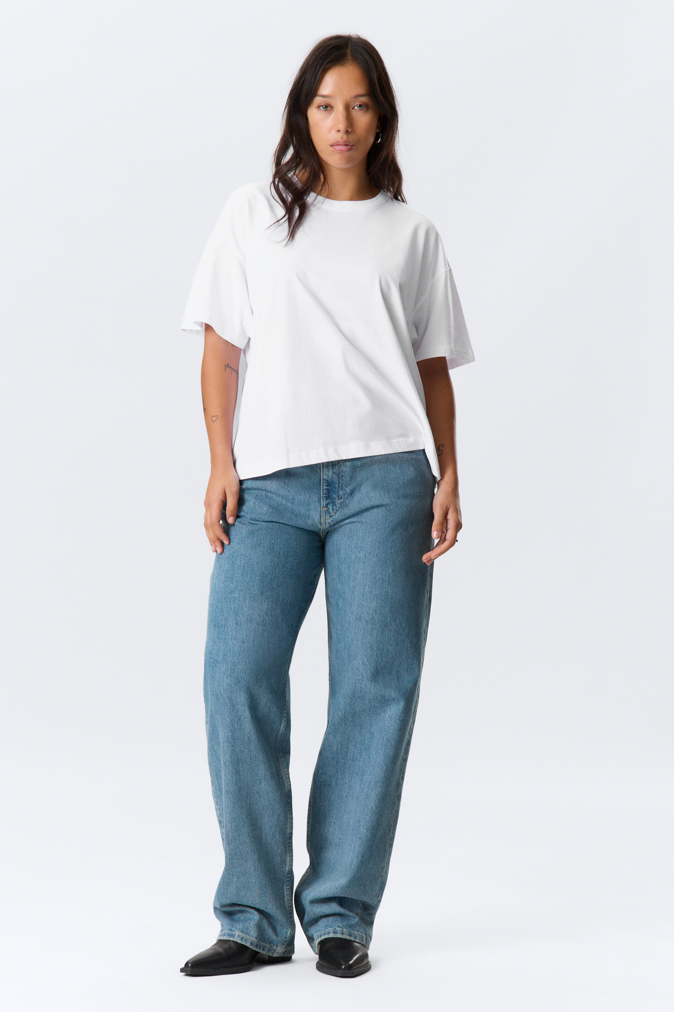 Ver imagen más grande: Camiseta de algodón boxy holgada - Blanco - MUJER | H&M ES 2