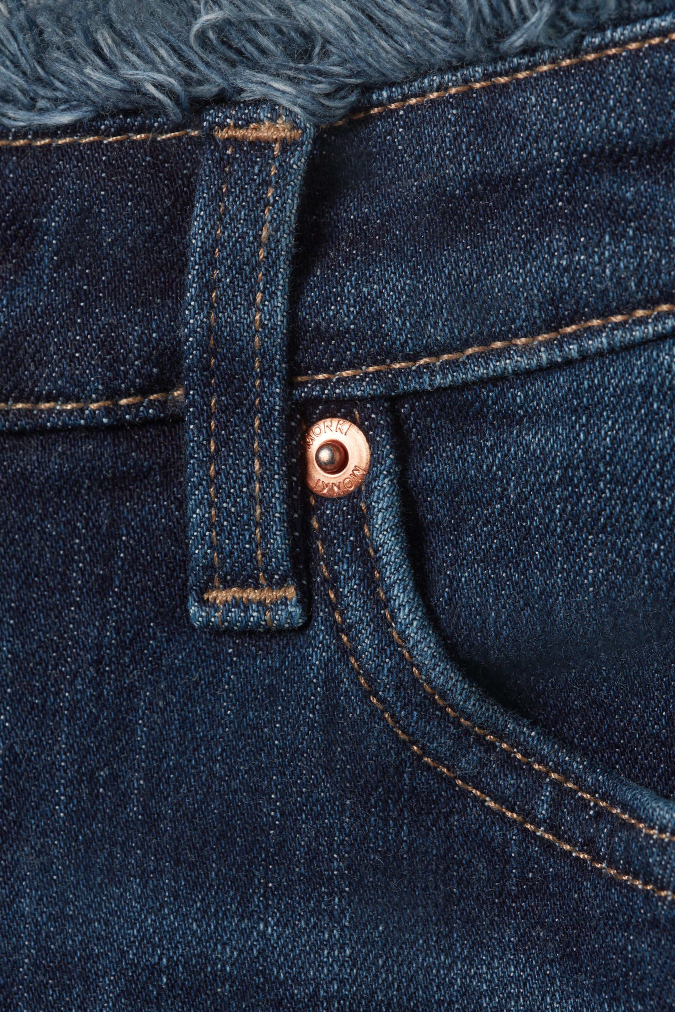 Summit Blue - Dark Blue - Katsumi Low Rise Frayed Flared Leg Jeans - 11