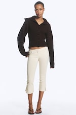 Dunkelbraun - Taillenbetonter Strick-Cardigan - 2