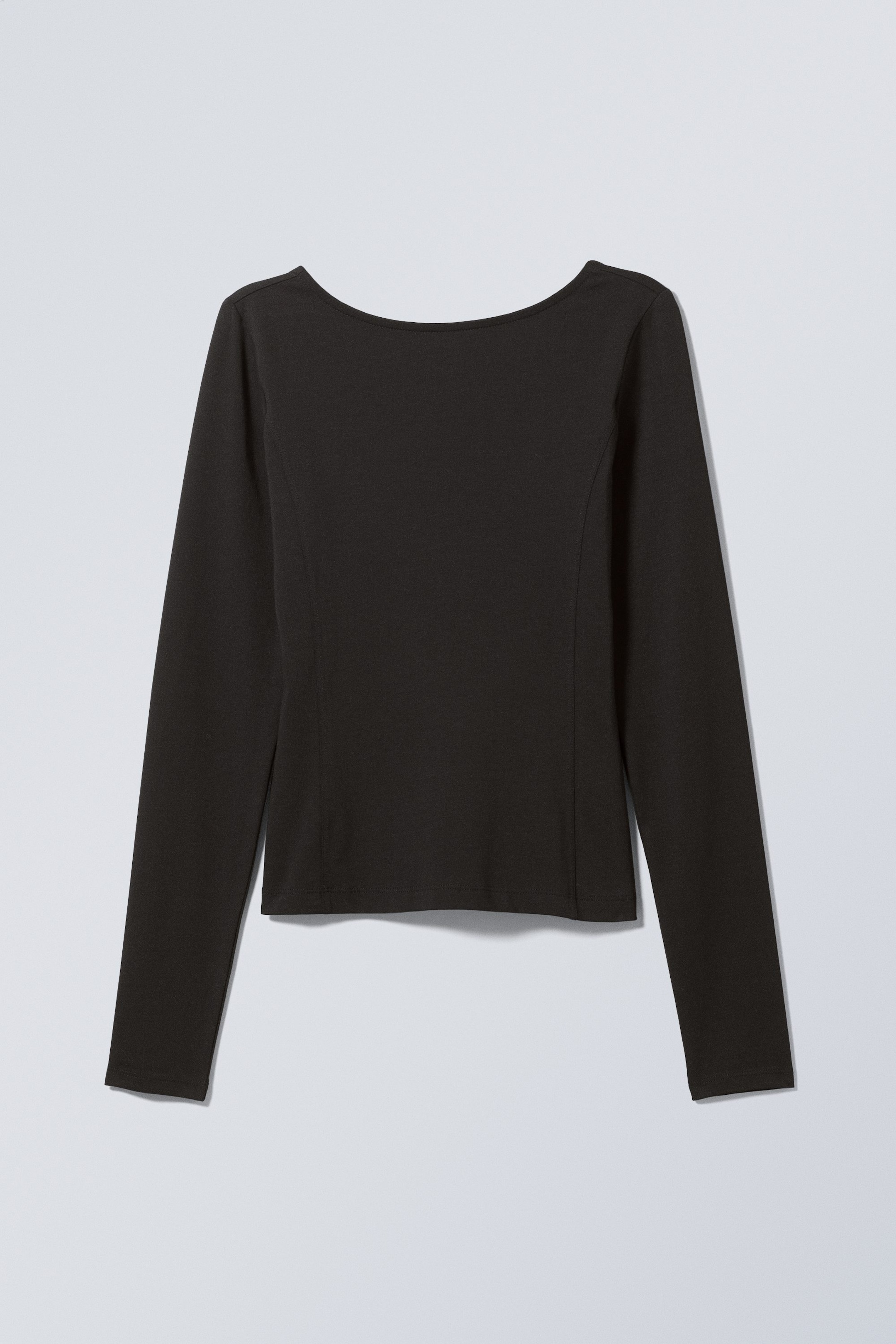 Zwart - Top met diep rugdecolleté en lange mouwen - 0