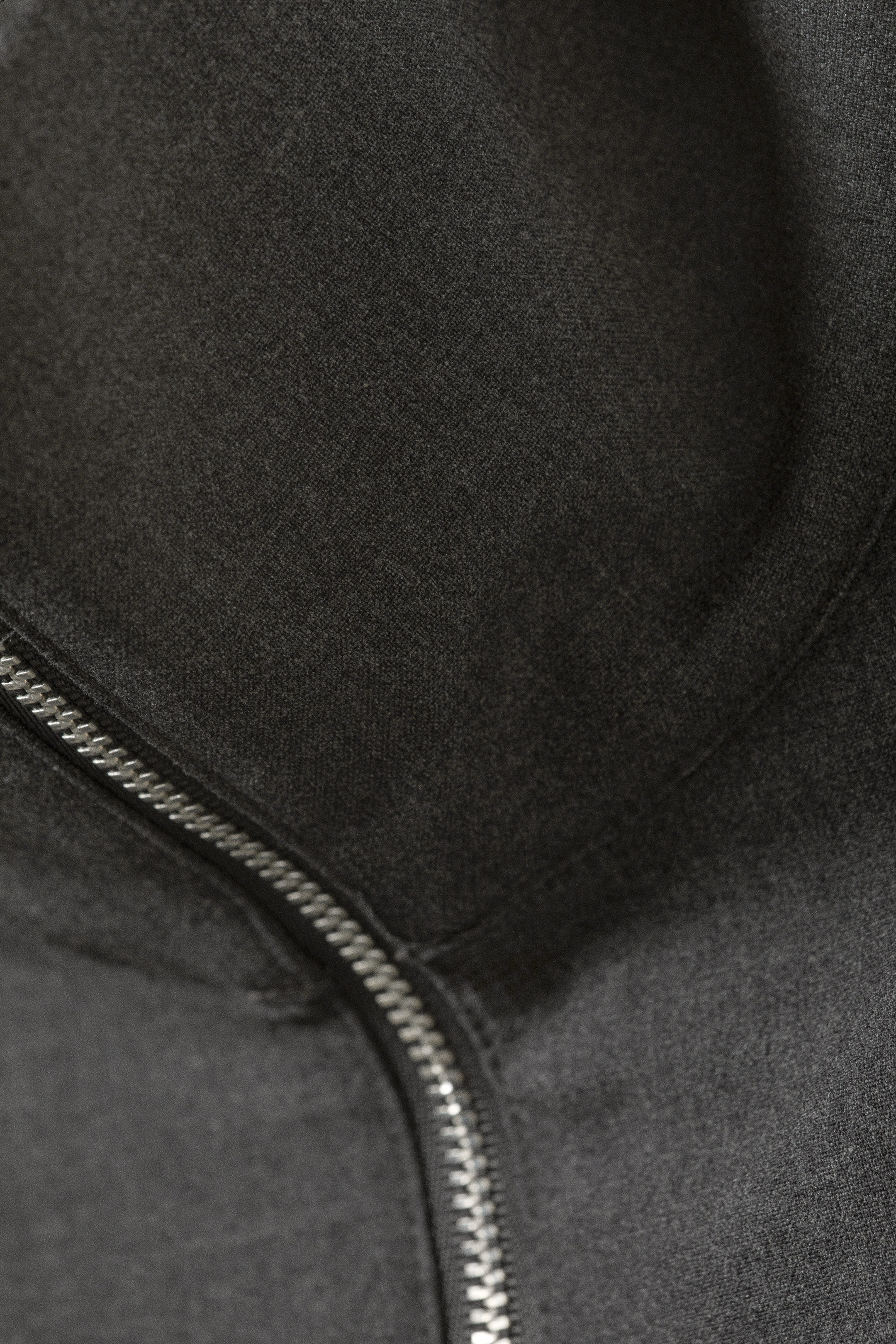 Mörkgråmelerad - Slim Long-Sleeved Zip Shirt - 2