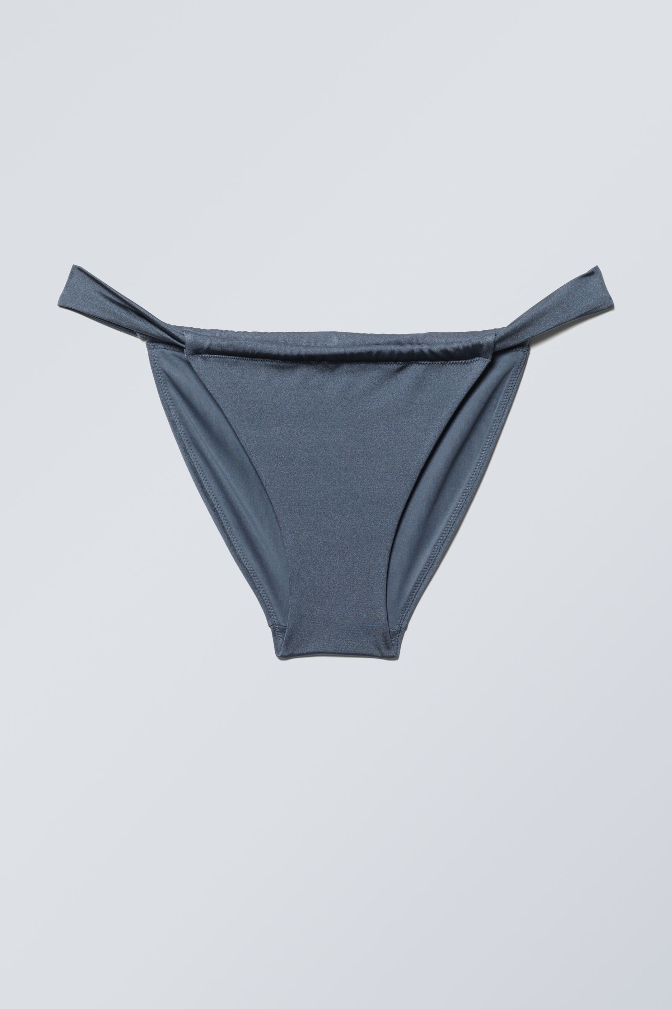 Blue Shimmer - Low Waist Ruched Bikini Briefs - 1