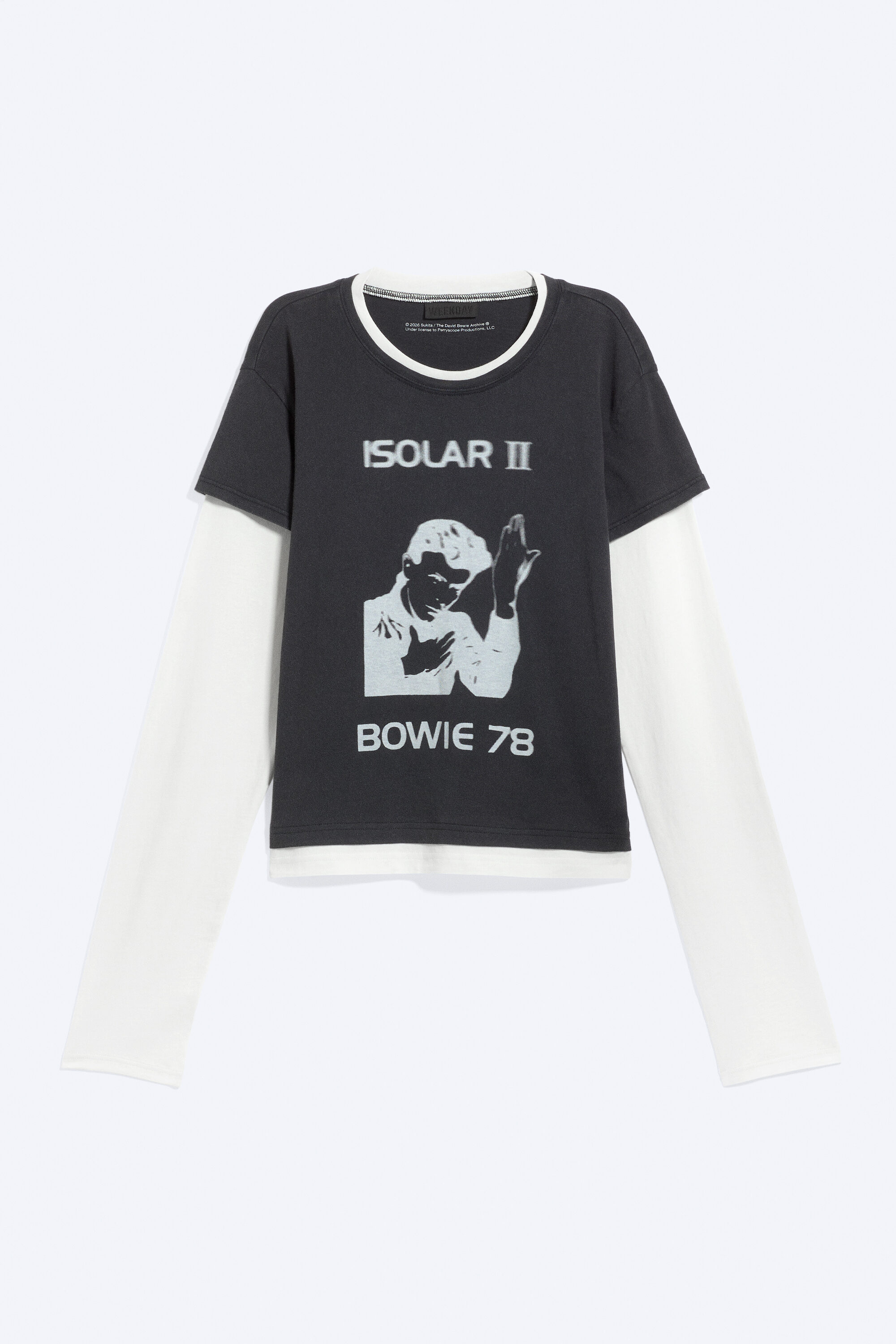 double-layered long-sleeved t-shirt - Black & White | Weekday EU