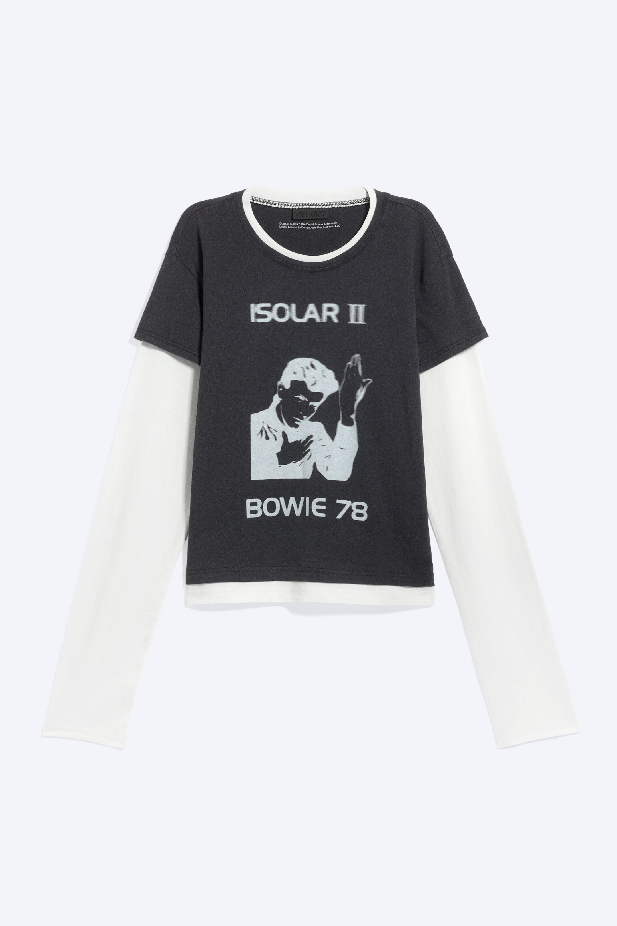 Off-black - Bowie Double-Layer Long-Sleeved T-shirt - 2