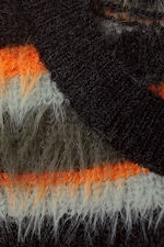 Multicoloured Striped - Striped Hairy Knit Vest - 5