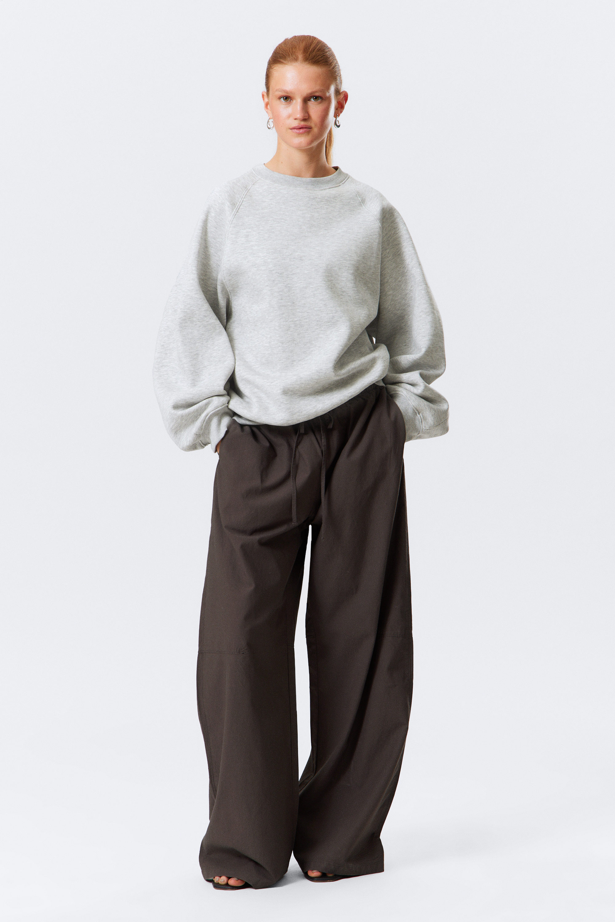 Grey Melange - Loose Heavy Sweater - 2