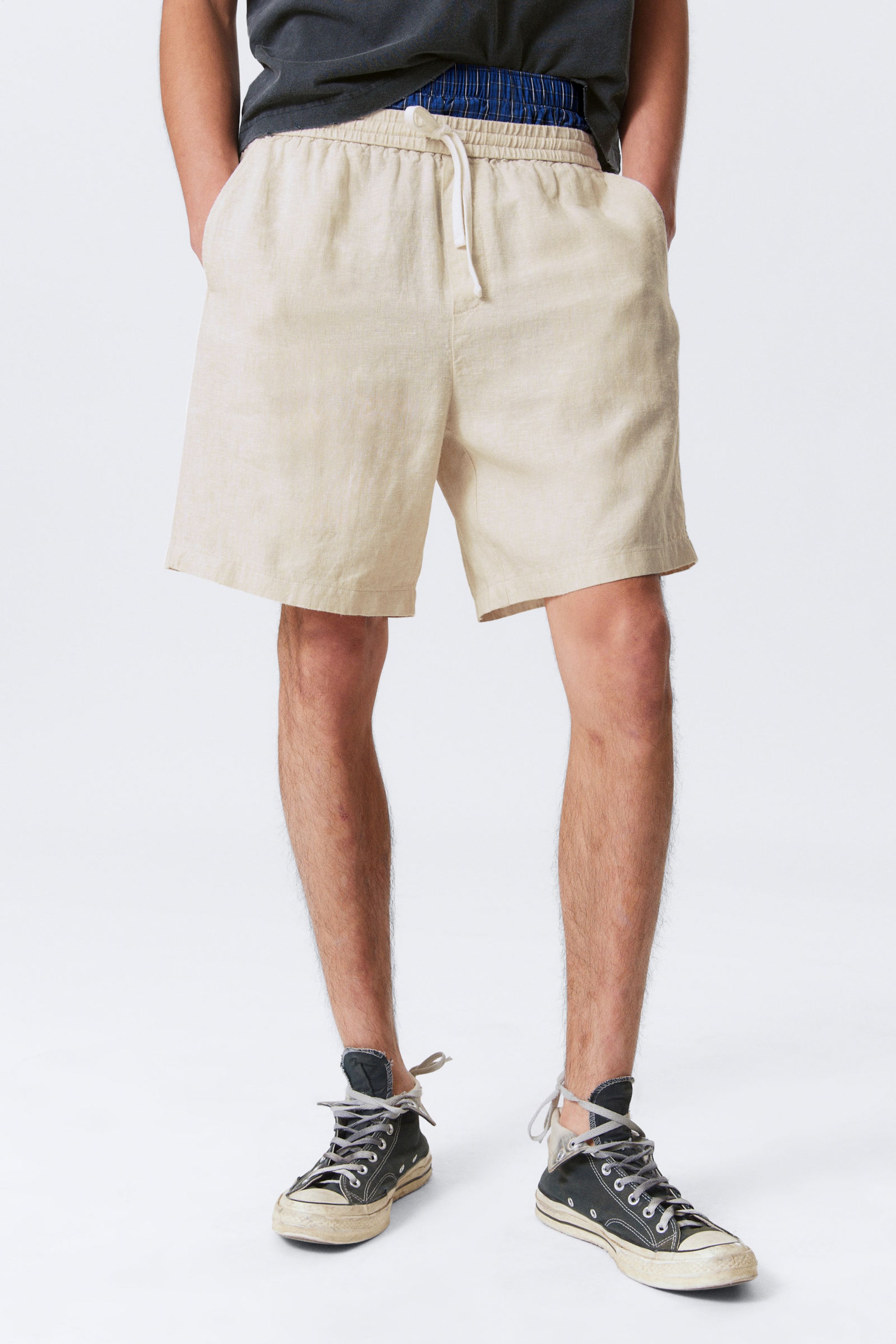 #DADACD - Relaxed Linen Drawstring Shorts - 2