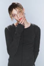 Schwarz washed - "I'm a Mess" - CM x LB körperbetontes Unisex-Longsleeve - 3
