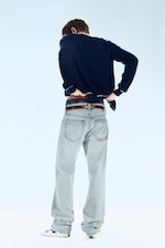 Light Blue - Anti Unisex Low Waist Regular Straight Jeans - 6