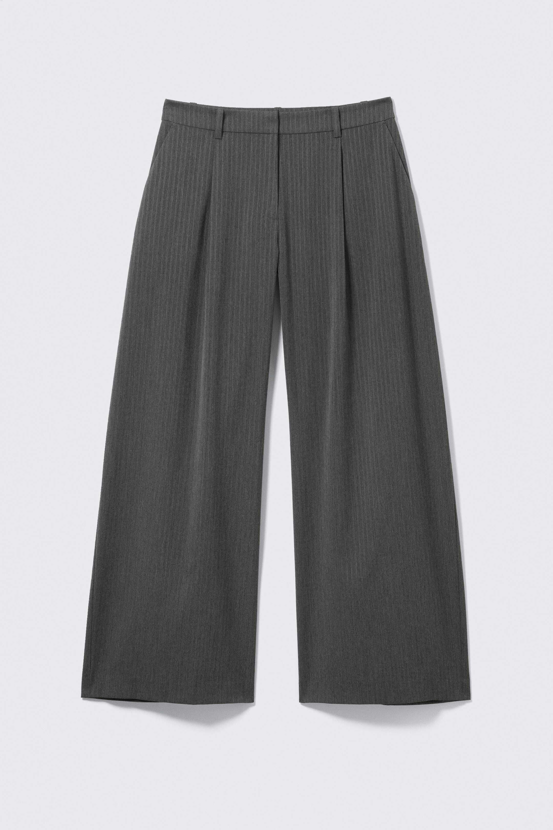 Преглед на по-голямо изображение: Low Waist Wide Suiting Trousers - Сив меланж на райе - ЖЕНИ | H&M BG 5