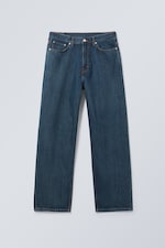 Sapphire Blue - Dunkelblau - Galaxy Mid Waist Loose Straight Jeans - 0