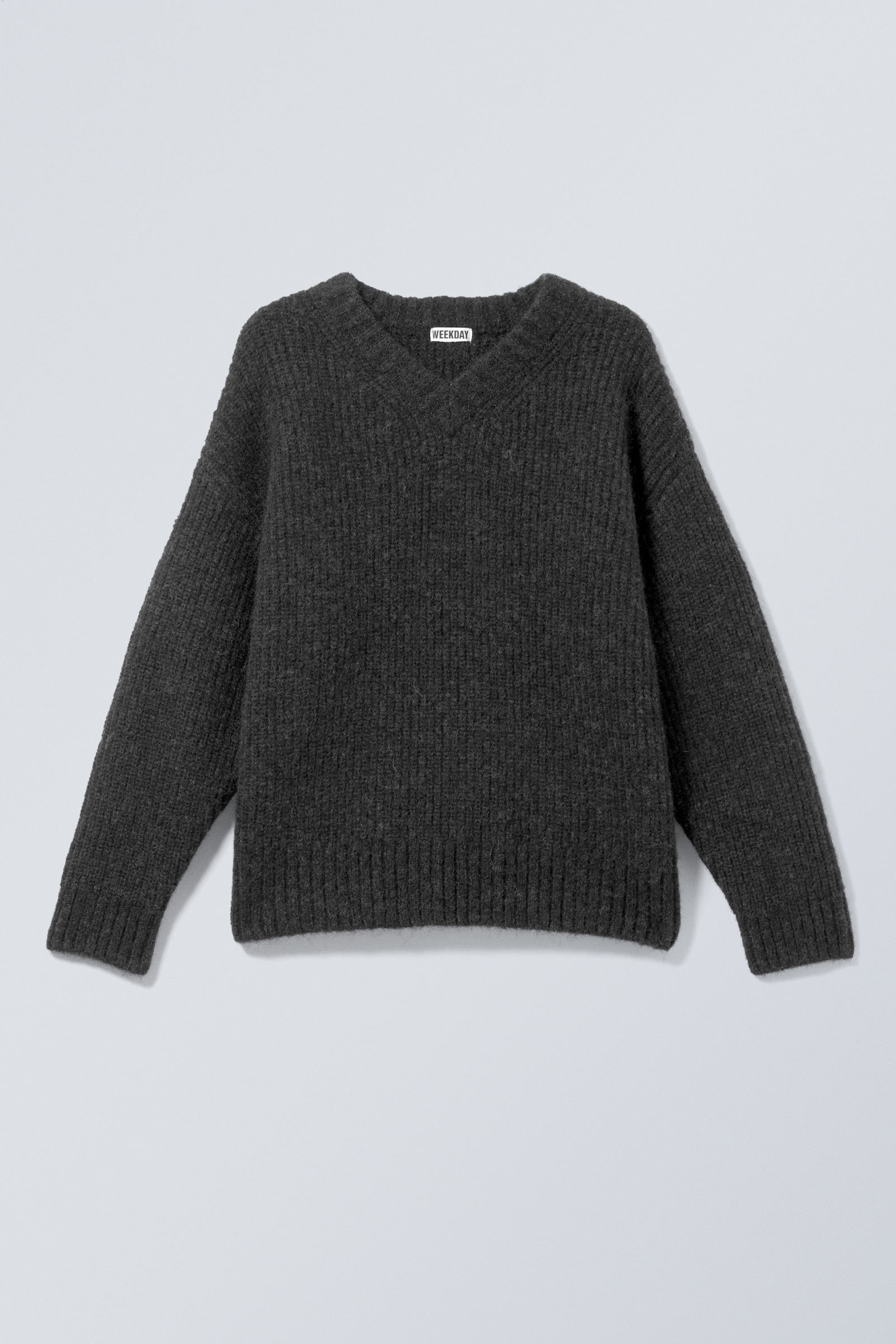 Black - Oversized Knitted Wool-Blend Sweater - 1