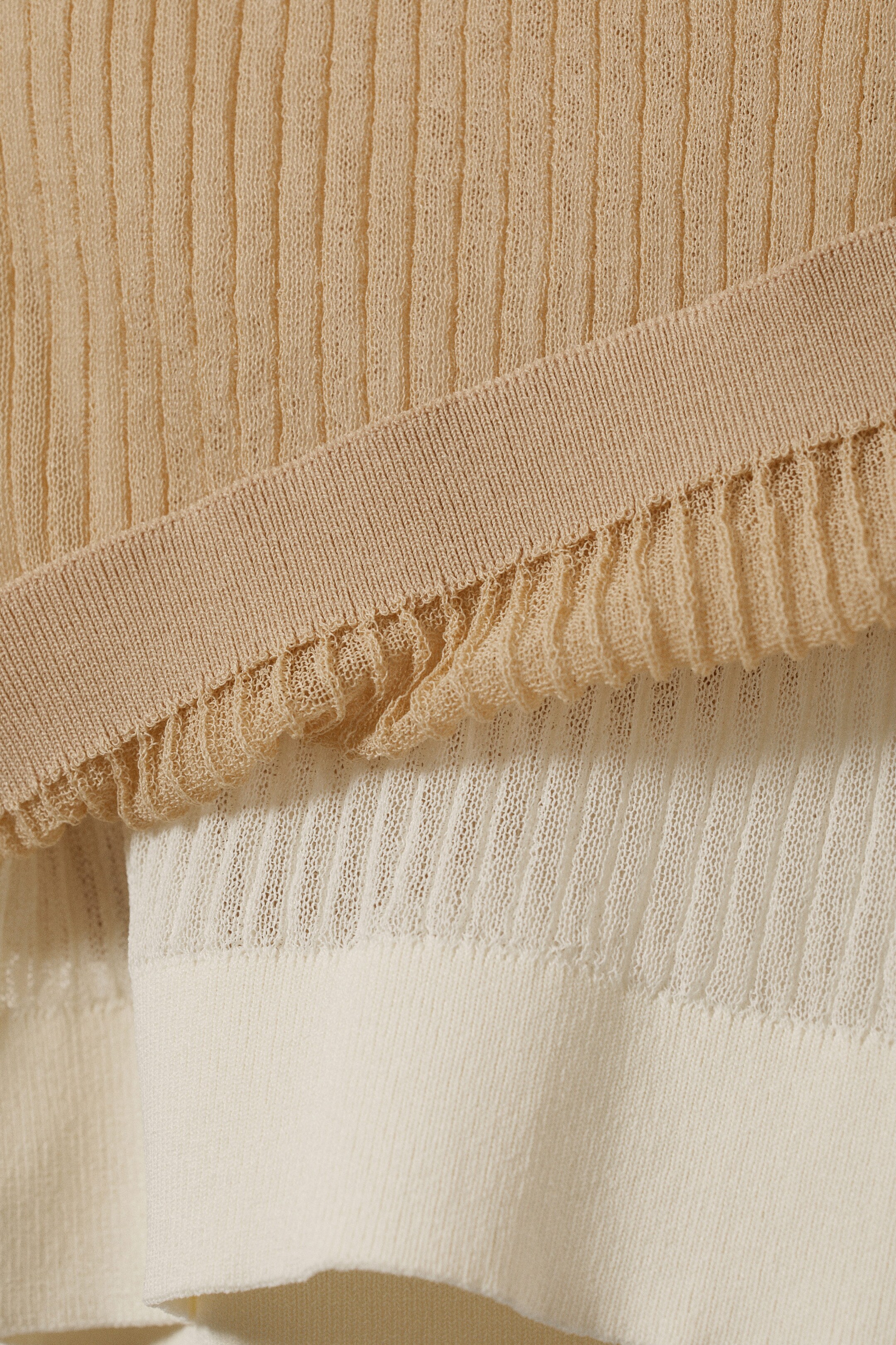 Beige / Dusty White - Dual Long Sleeve Top - 3
