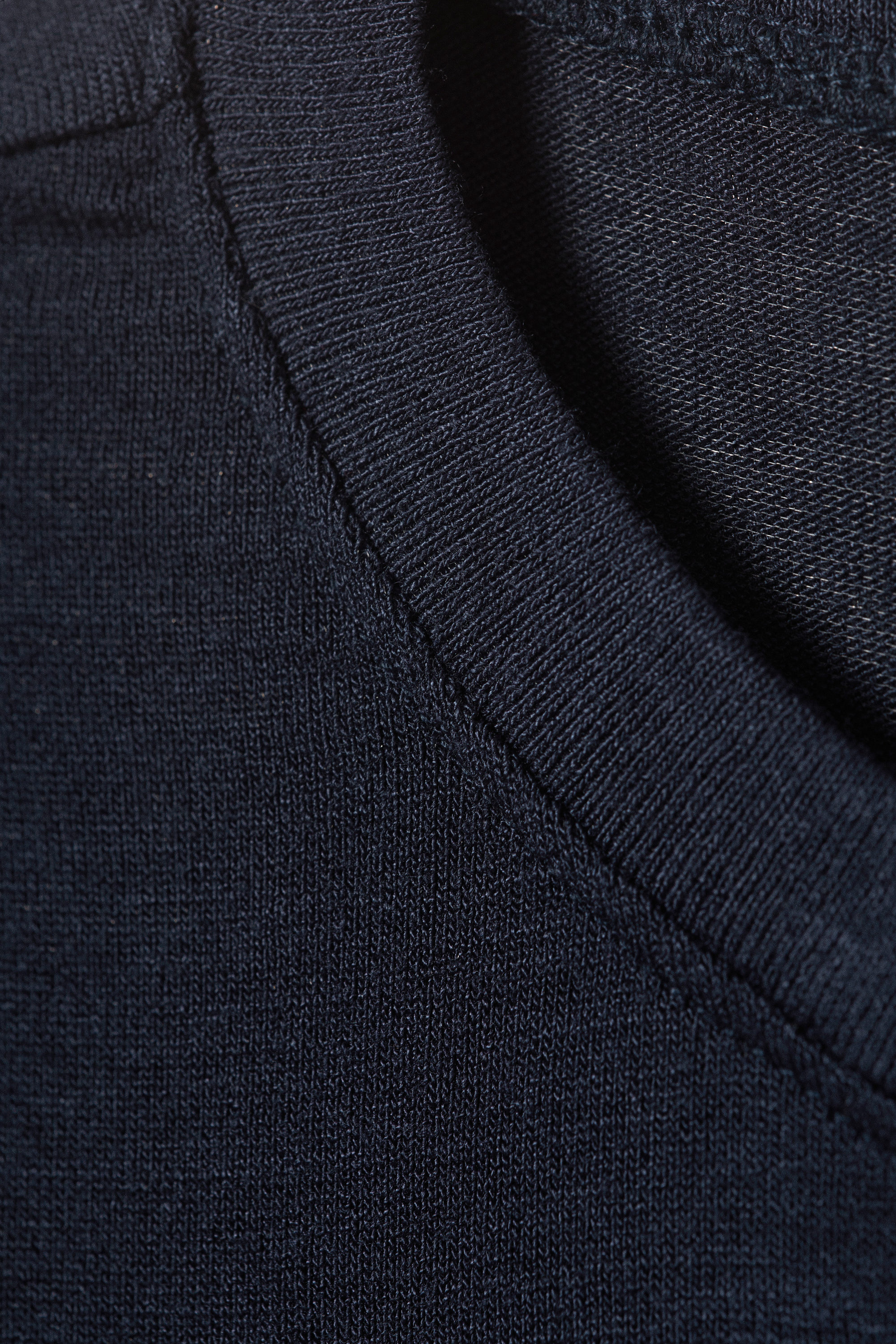 Dark Blue - SLIM BUTTONED LONG SLEEVE TOP - 2