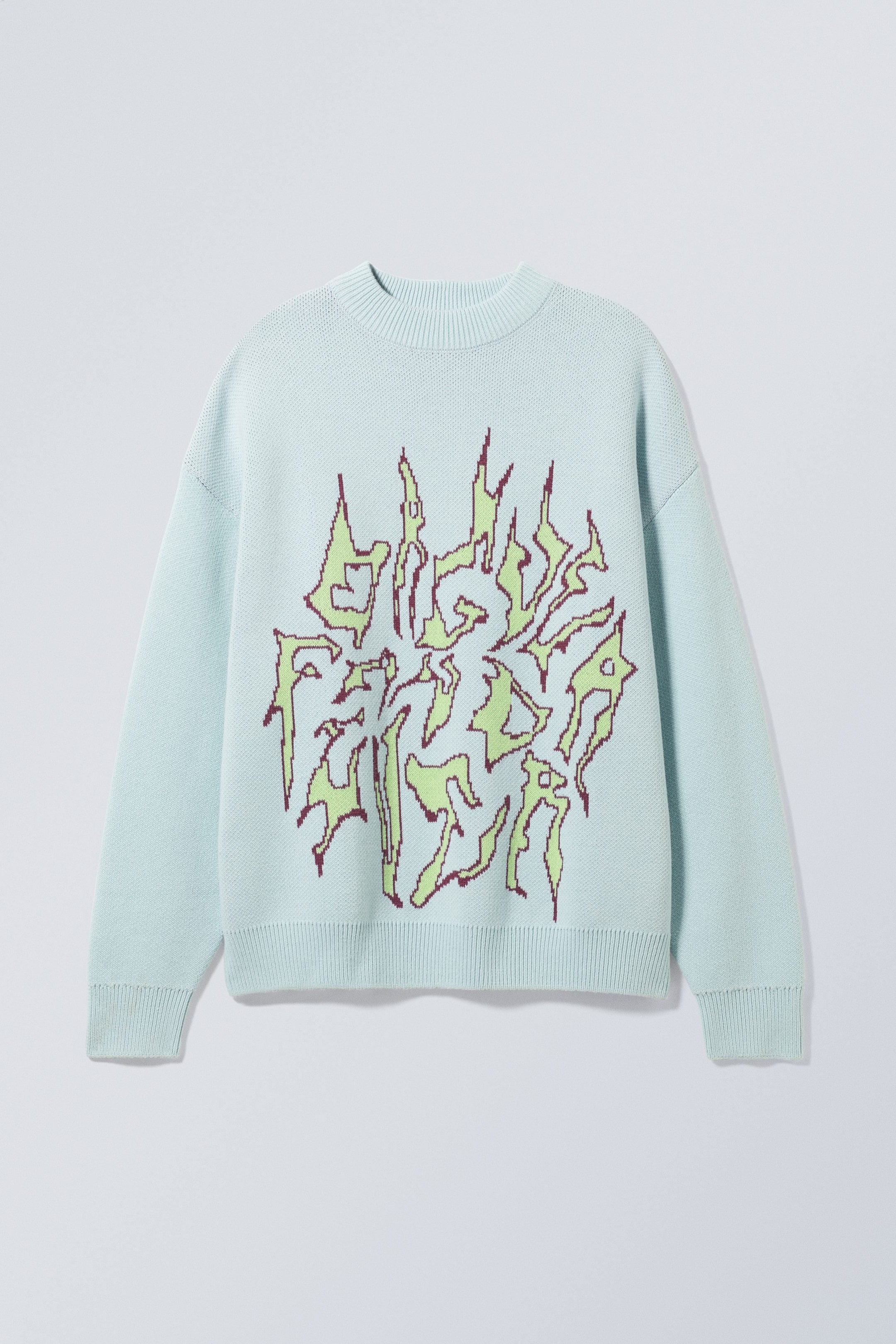 Blau mit Grafikprint - Jacquardpullover Johan - 0