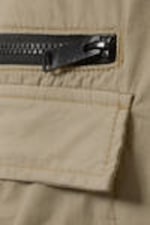 Beige - Ruimvallende broek met ritsen - 1