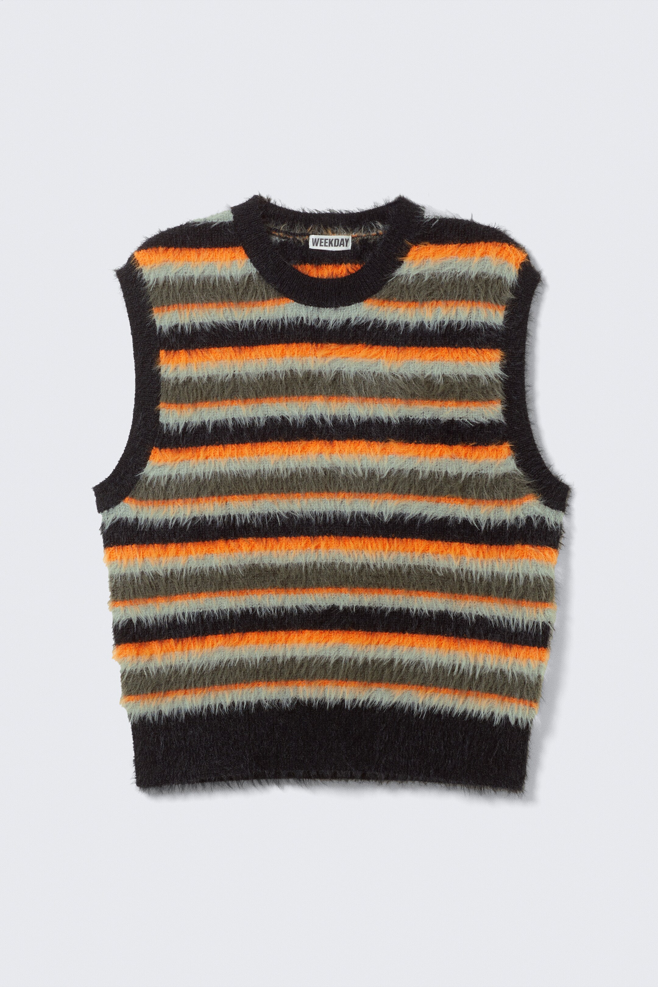 Se større billede: Stribet Fluffy Strikvest - Multicoloured Striped - HERRE | H&M DK 8
