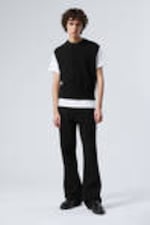 Black - Knitted Vest - 0