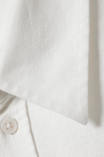 Dusty White - Relaxed Short-Sleeved Linen-Blend Shirt - 1