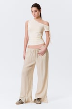 Blanc cassé - Haut asymétrique froncé - 2