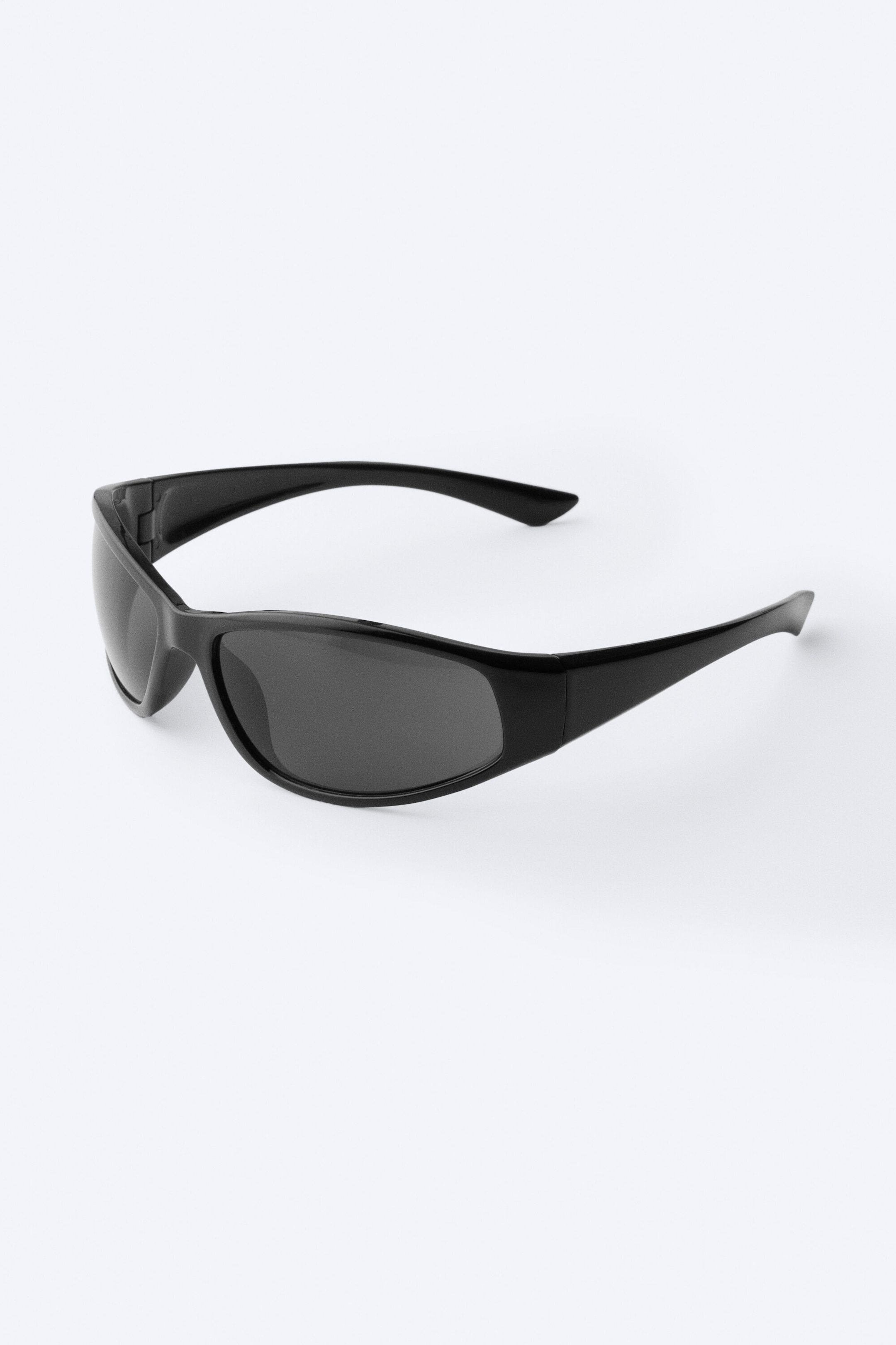 Schwarz - Schwarze Gläser - Wrap-Around-Sonnenbrille - 3