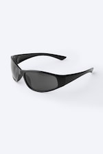 Schwarz - Schwarze Gläser - Wrap-Around-Sonnenbrille - 3