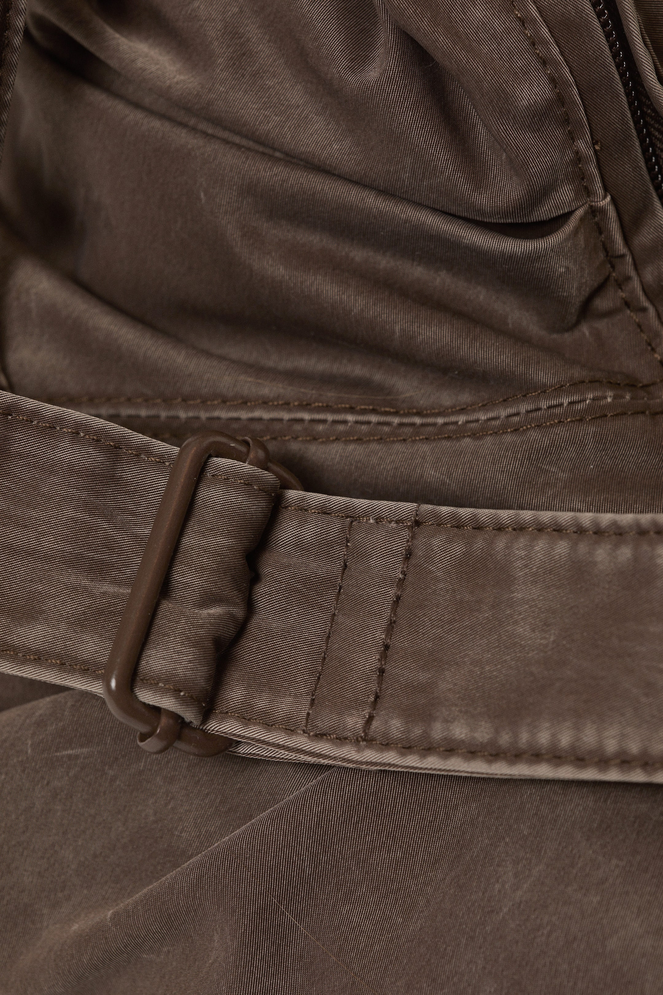 Dark Brown - Ruched Crossbody Bag - 5