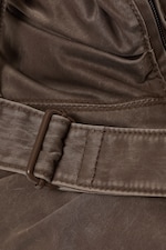 Dark Brown - Ruched Crossbody Bag - 5