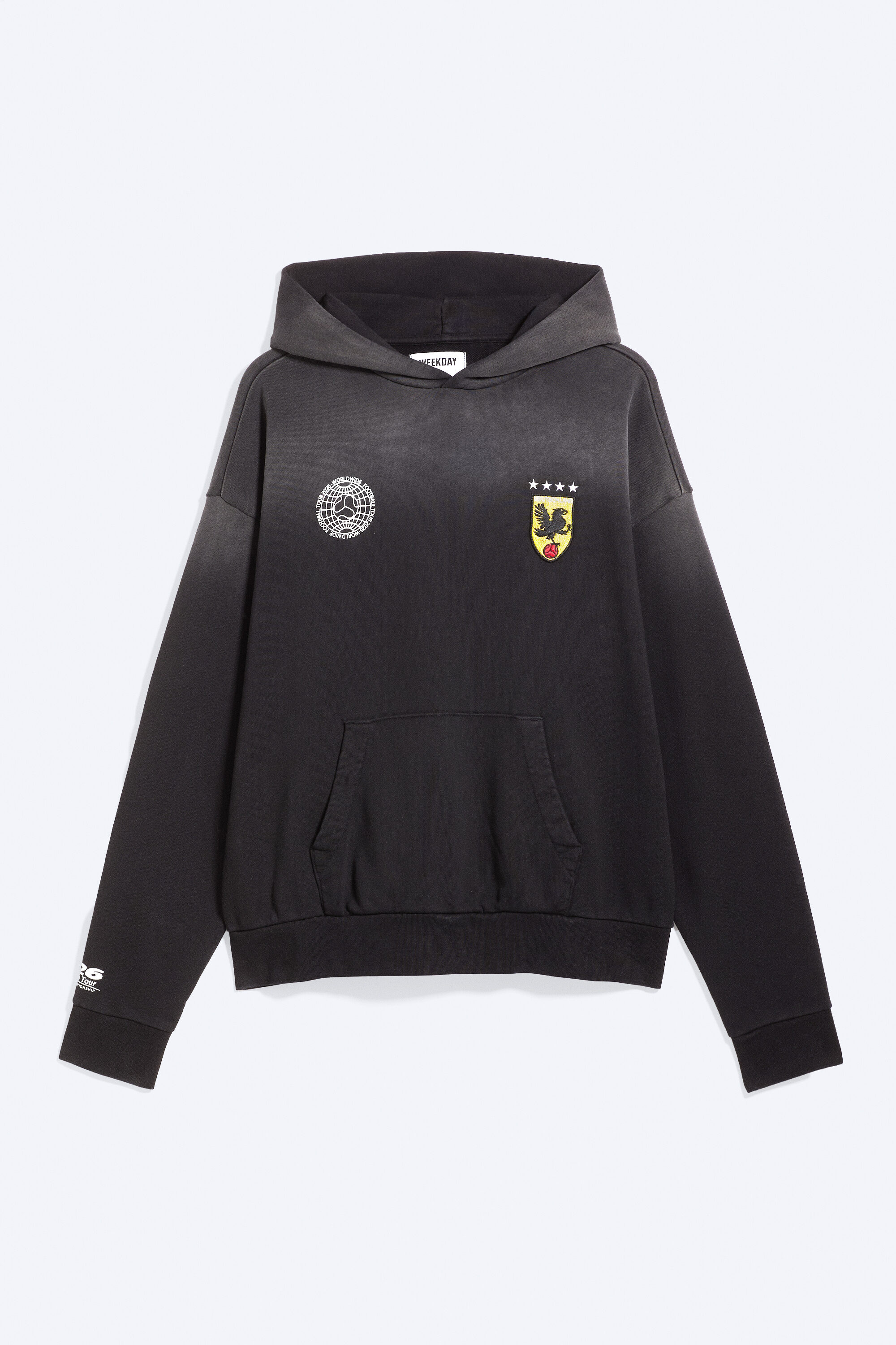 toffs loose fit football hoodie - Dark Black | Weekday WW