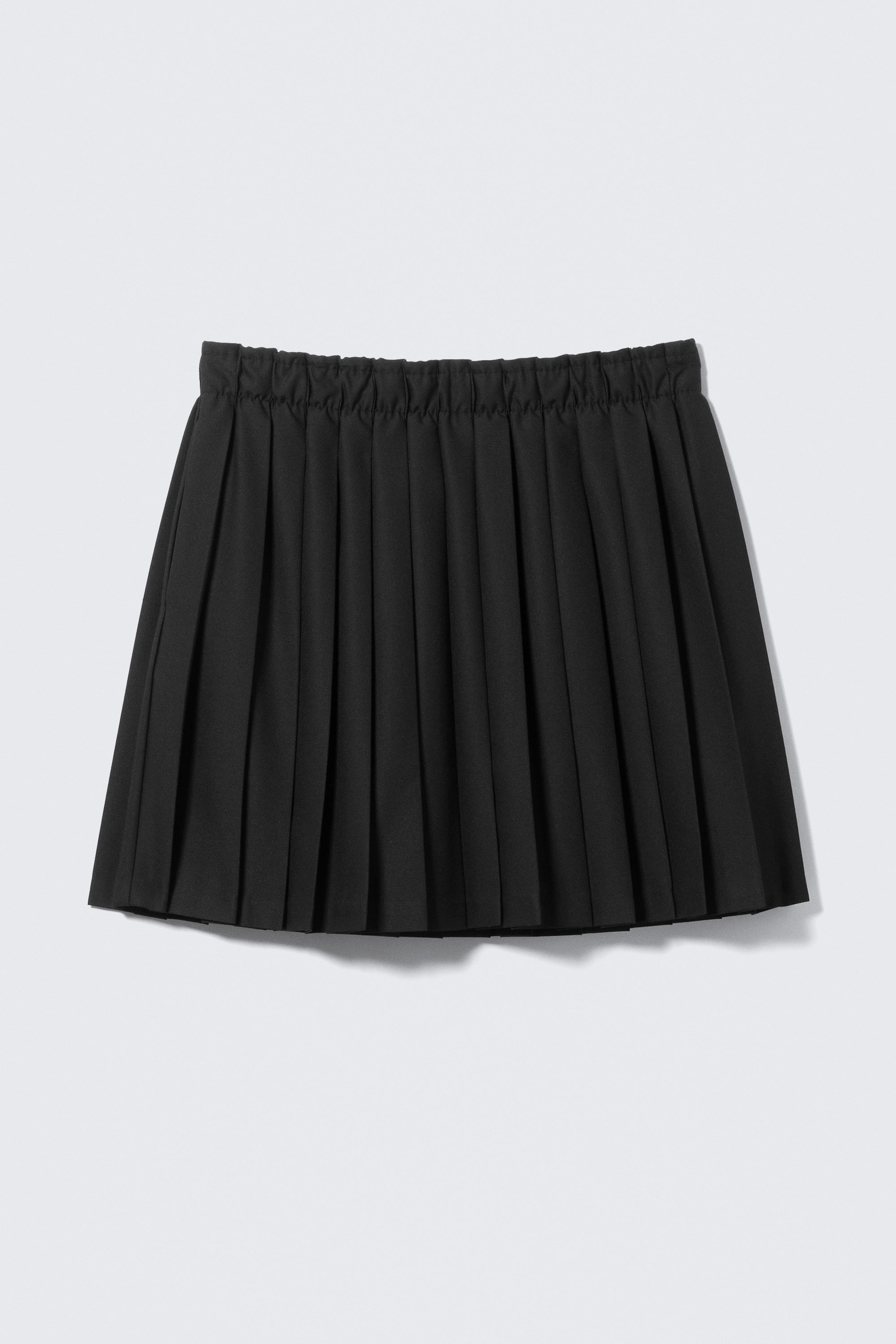 Black - Pleated Low Rise Midi Skirt - 1