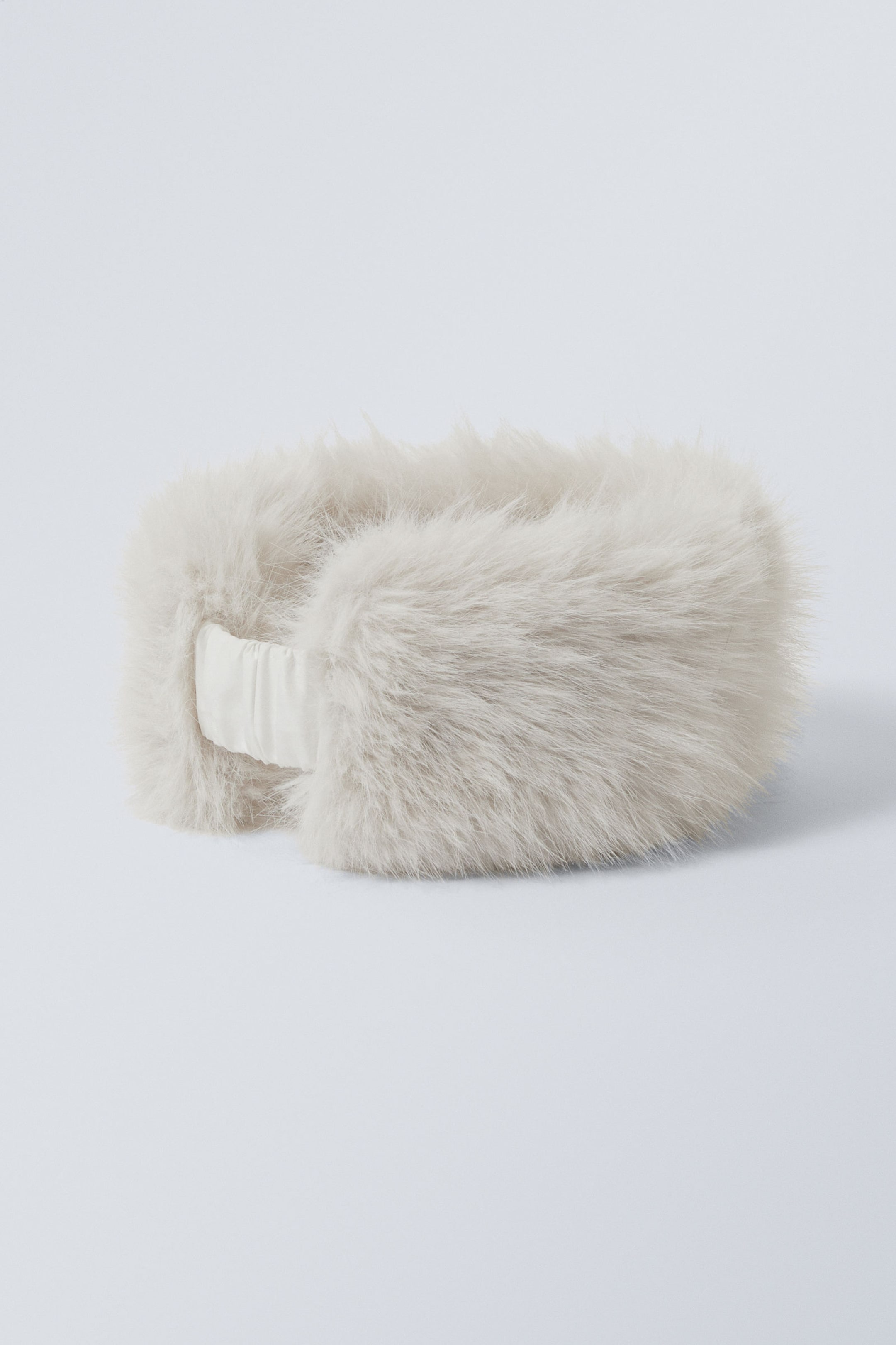 Dusty White - Faux Fur Headband - 1