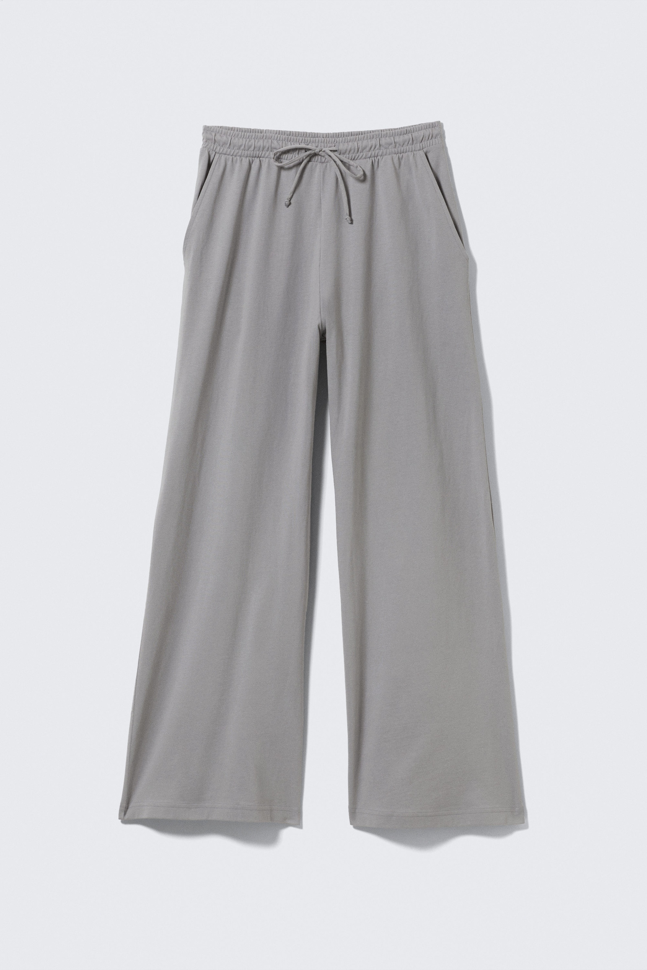 Grå - Sweatpants med lös passform och vida ben i bomull - 1