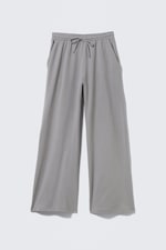 Grå - Sweatpants med lös passform och vida ben i bomull - 0