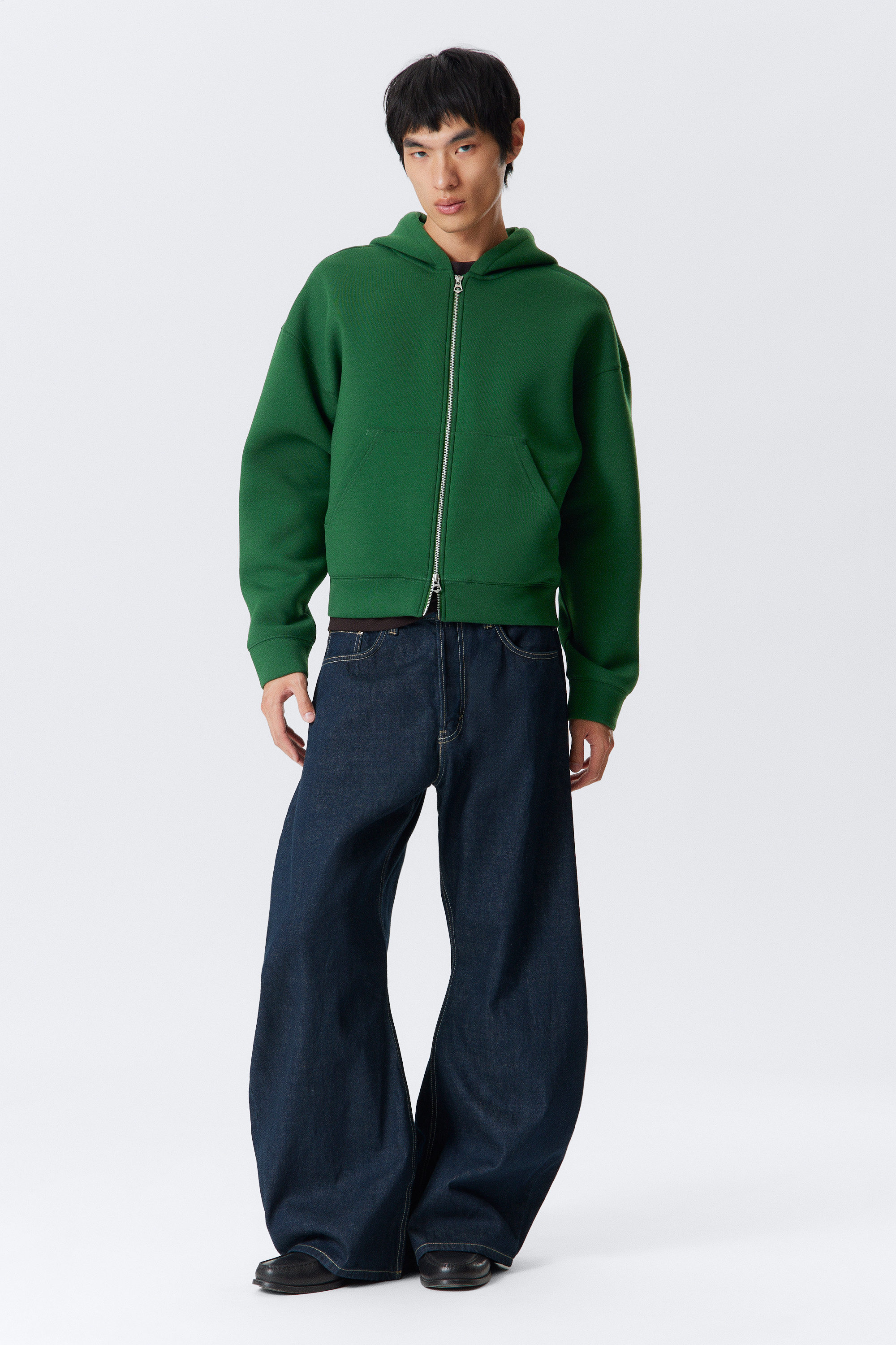Dark Green - Simon Scuba Zip Hoodie - 2