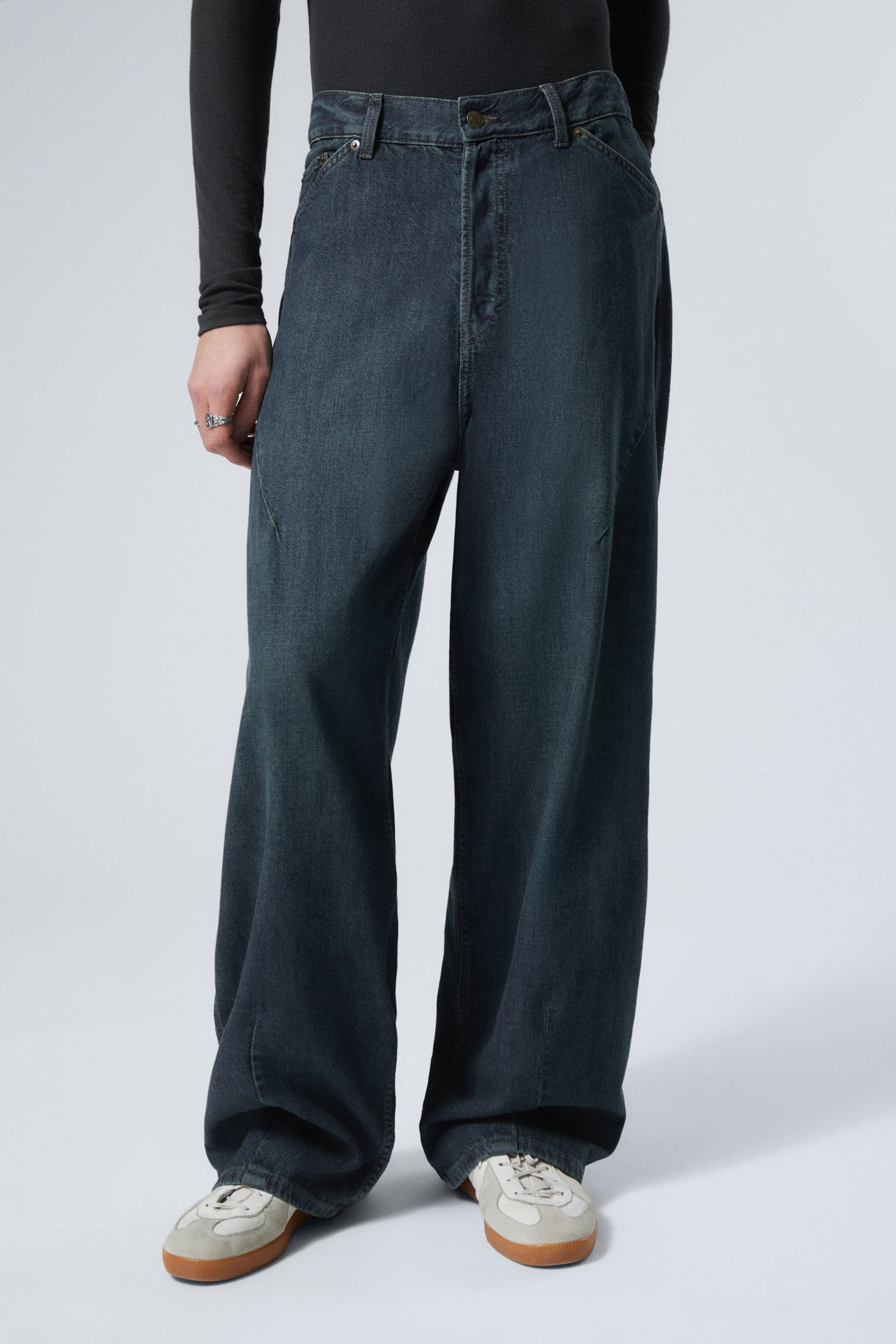 Lake Blue - Medium Blue - Astro Loose Baggy Shape Jeans - 3