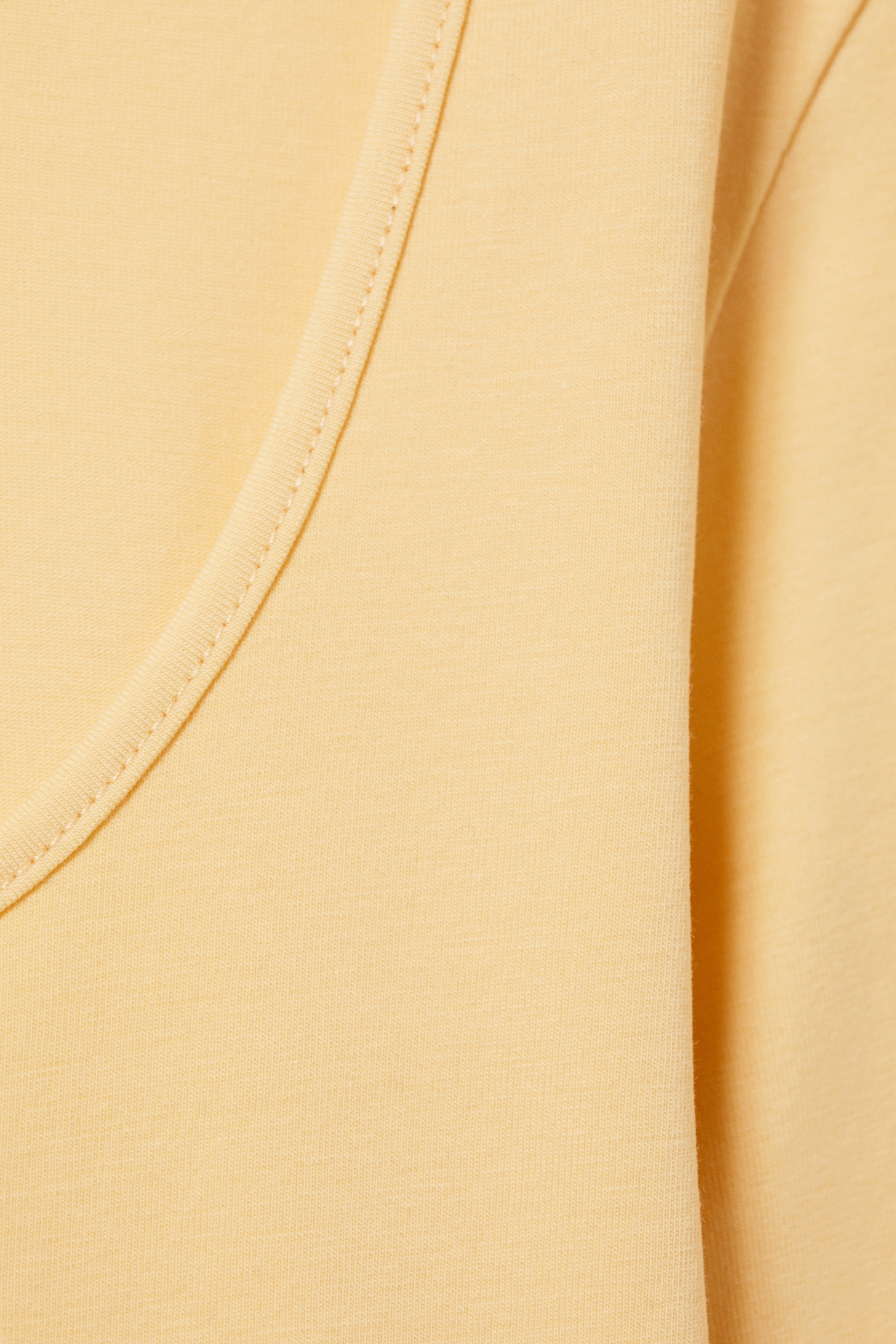 Light Yellow - Long-Sleeved Slim Fit Scoop Neck Top - 4