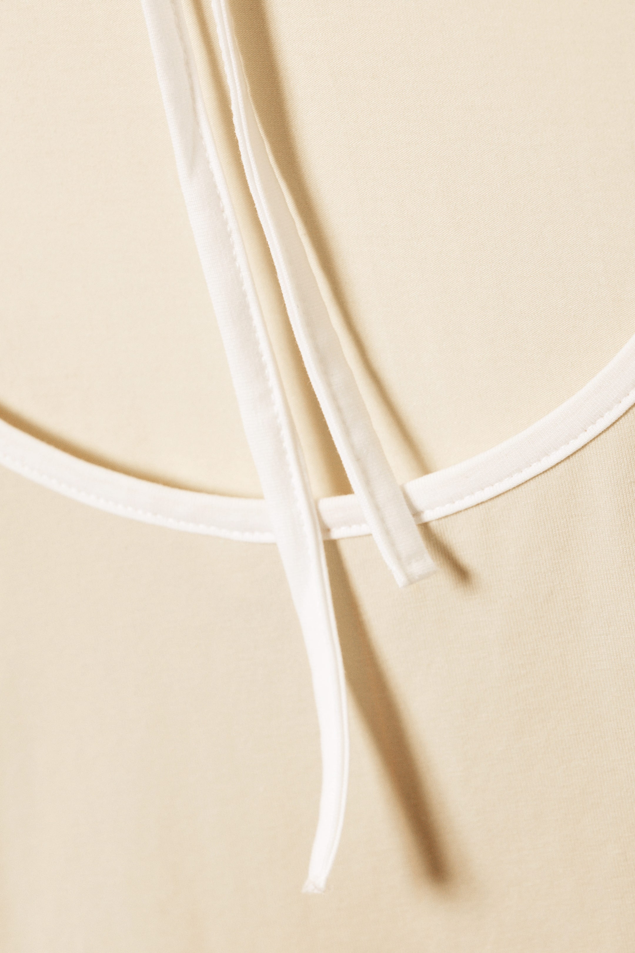 Beige - Blanc - Haut ajusté à manches courtes et dos ouvert - 5