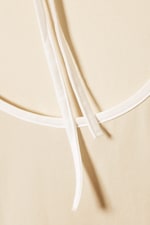 Beige - Blanc - Haut ajusté à manches courtes et dos ouvert - 5