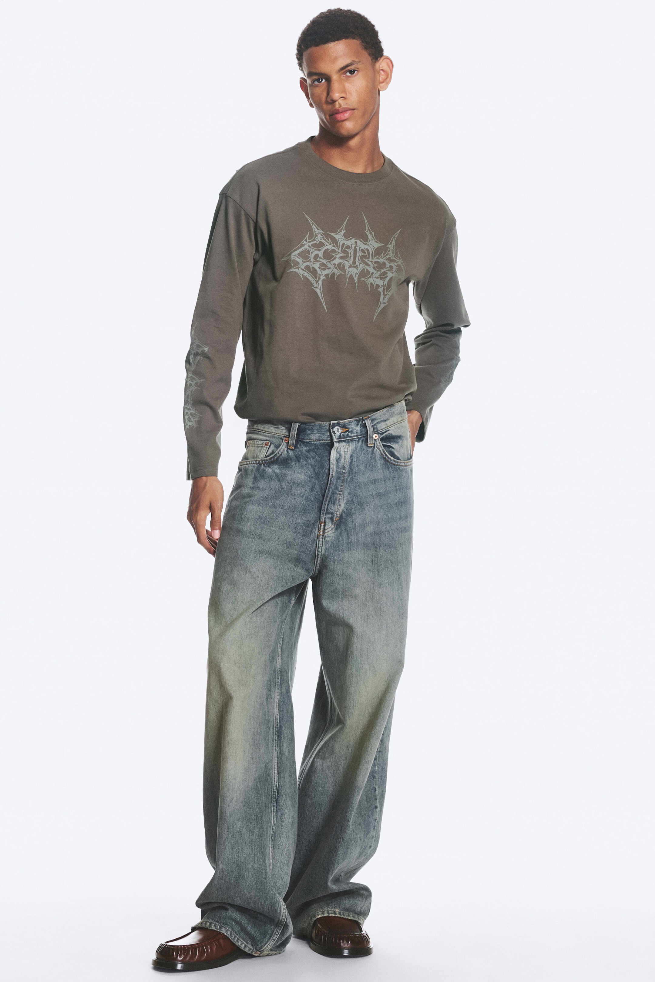 Arizona Blue - Medium Blue - Astro Mid Rise Loose Baggy Unisex Jeans - 2