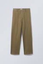 Olivgrün - Hose Ross mit weitem Bein - 0