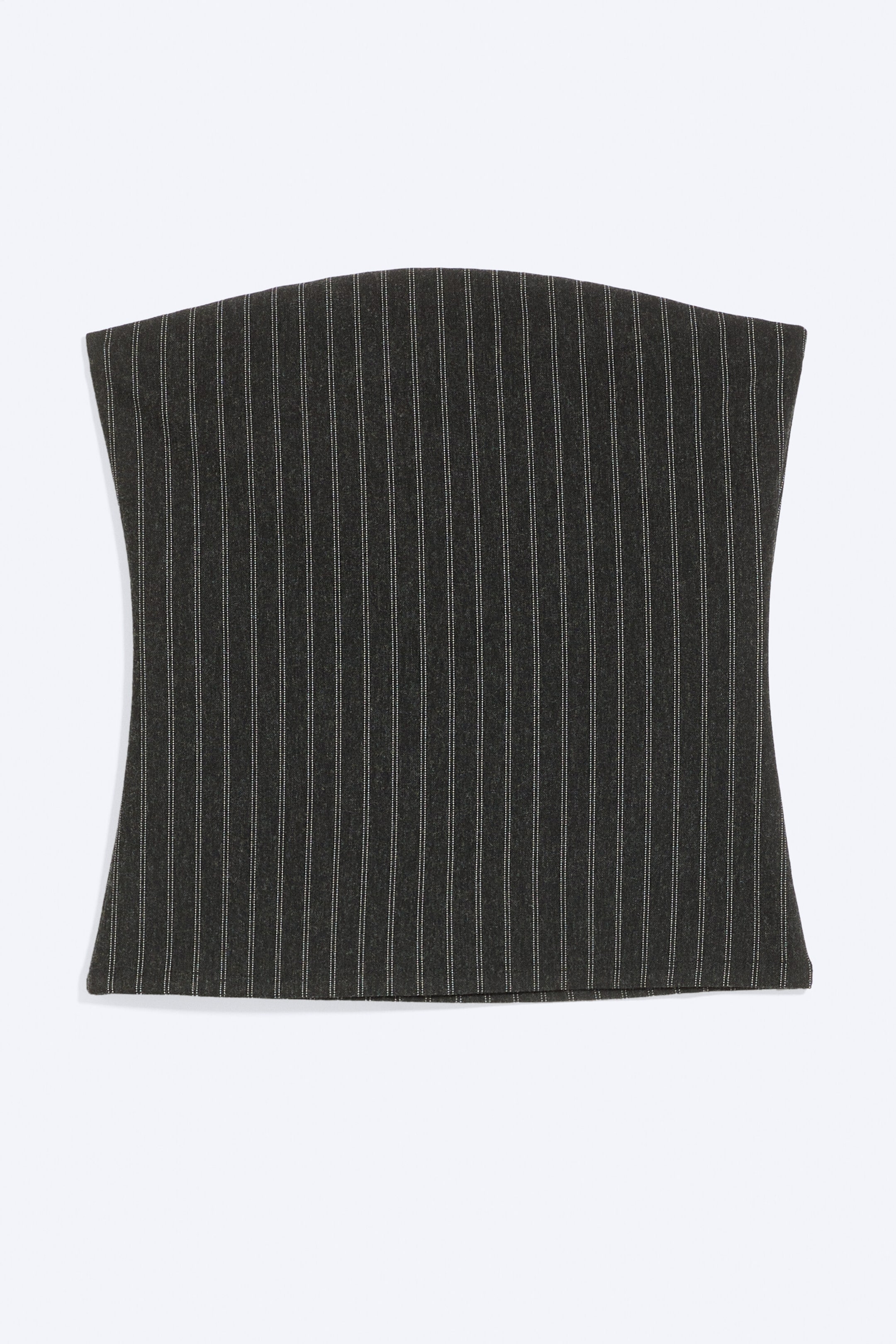Dunkelgrau gestreift - Bandeau-Top aus Anzugstoff - 3