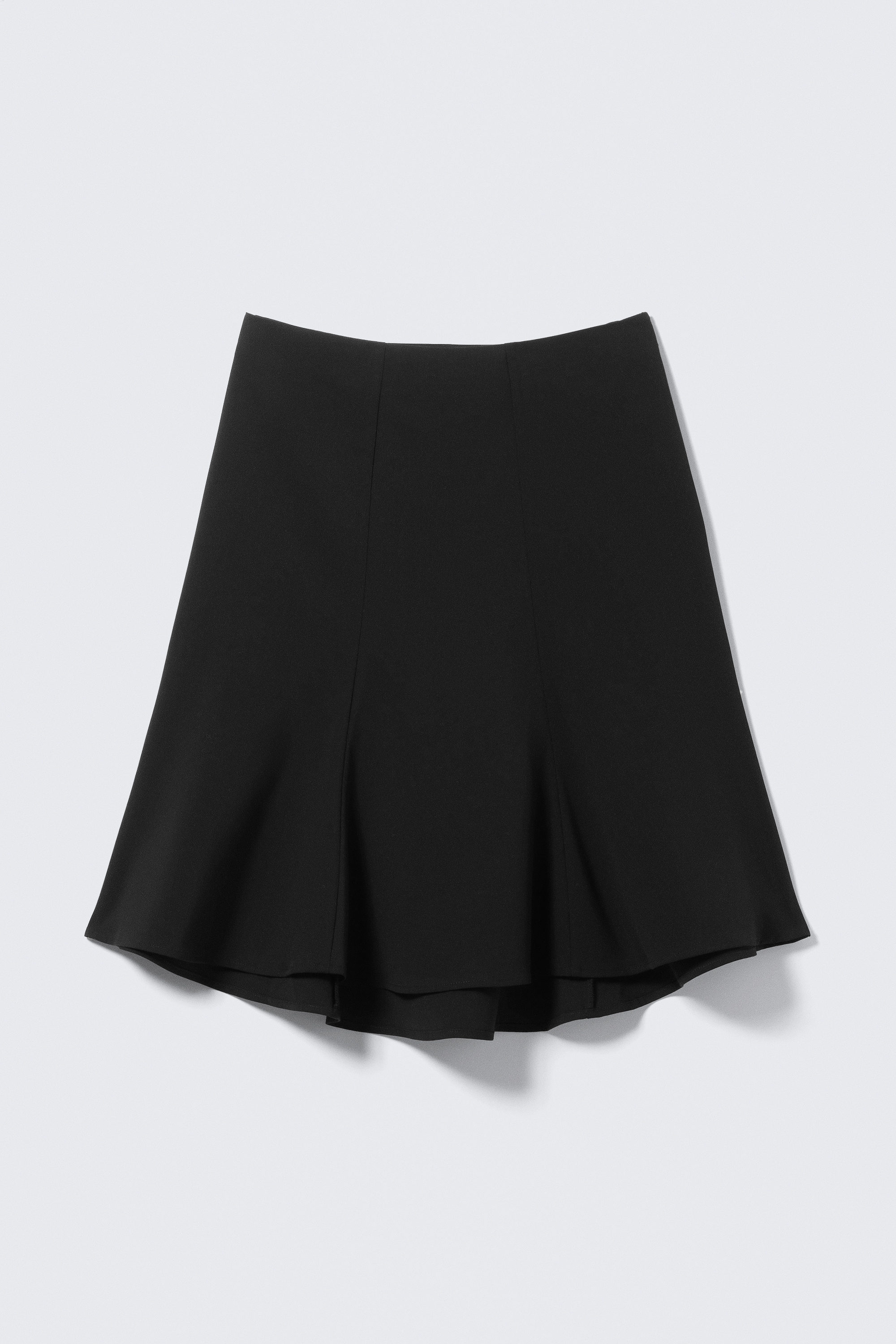 Black - Mid Rise Flared Midi Skirt - 4