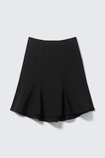 Black - Mid Rise Flared Midi Skirt - 4