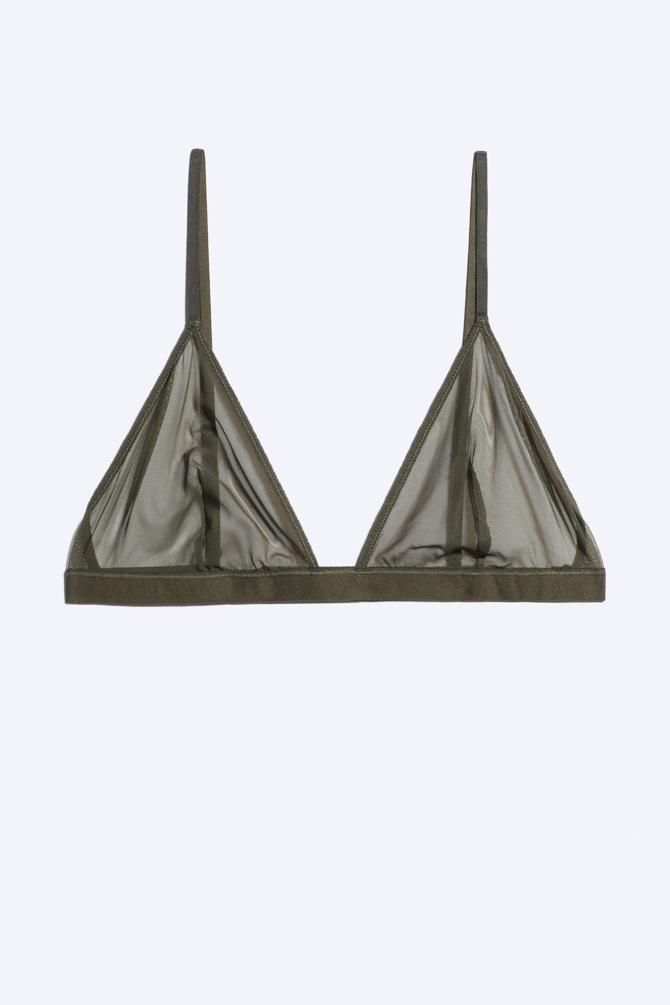 Dark Khaki Green - Soft Triangle bra - 0