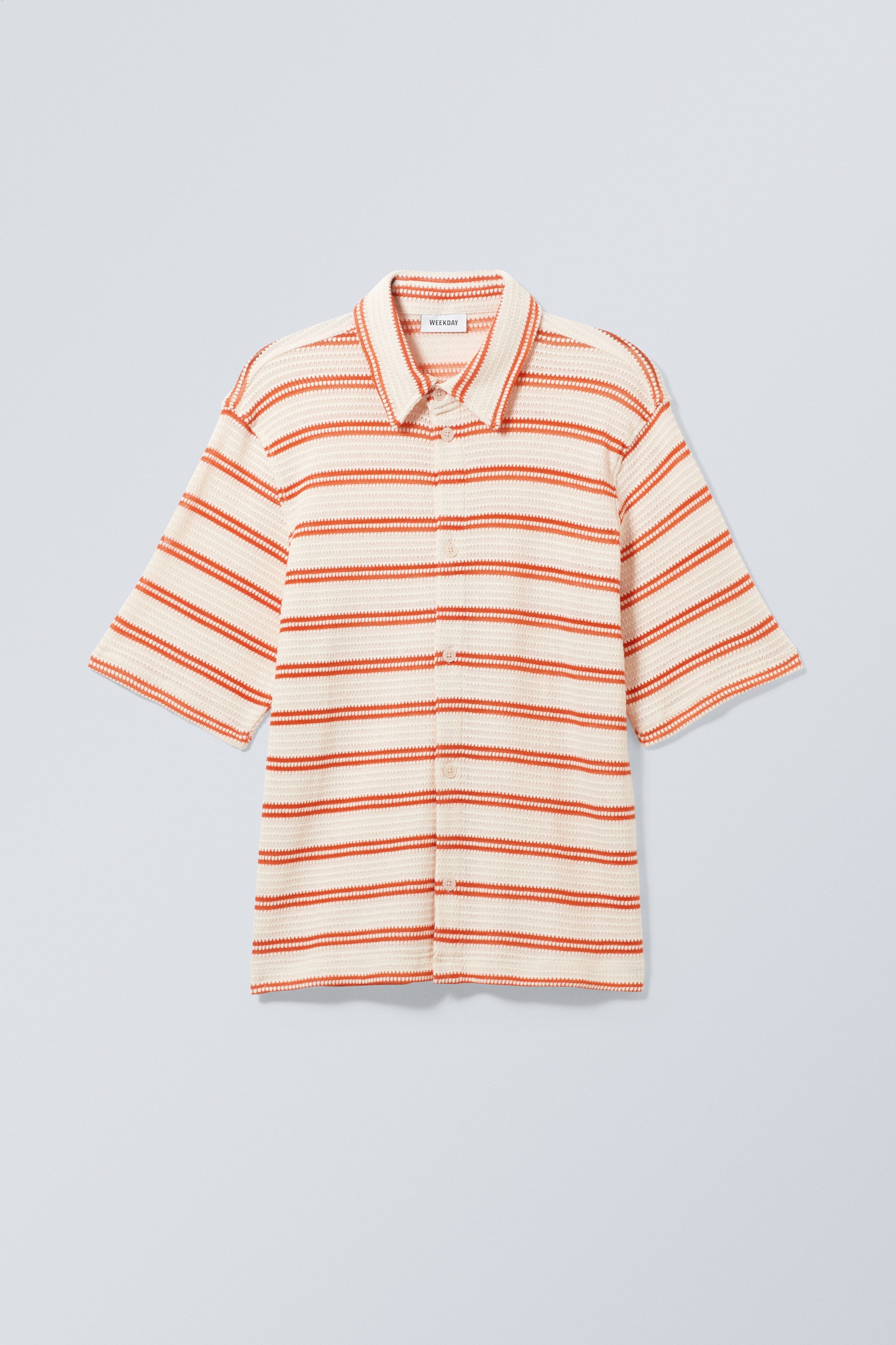 Orange Stripe - Relaxed Structured Shirt - 0