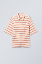Orange Stripe - Relaxed Structured Shirt - 0