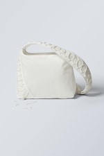 Weiß - Schultertasche mit Kordelzug - 0