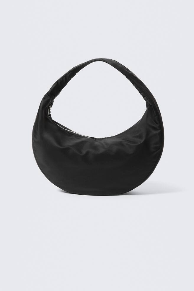 Sac à bandoulière arrondi moyen - Noir/Vert kaki foncé - 1